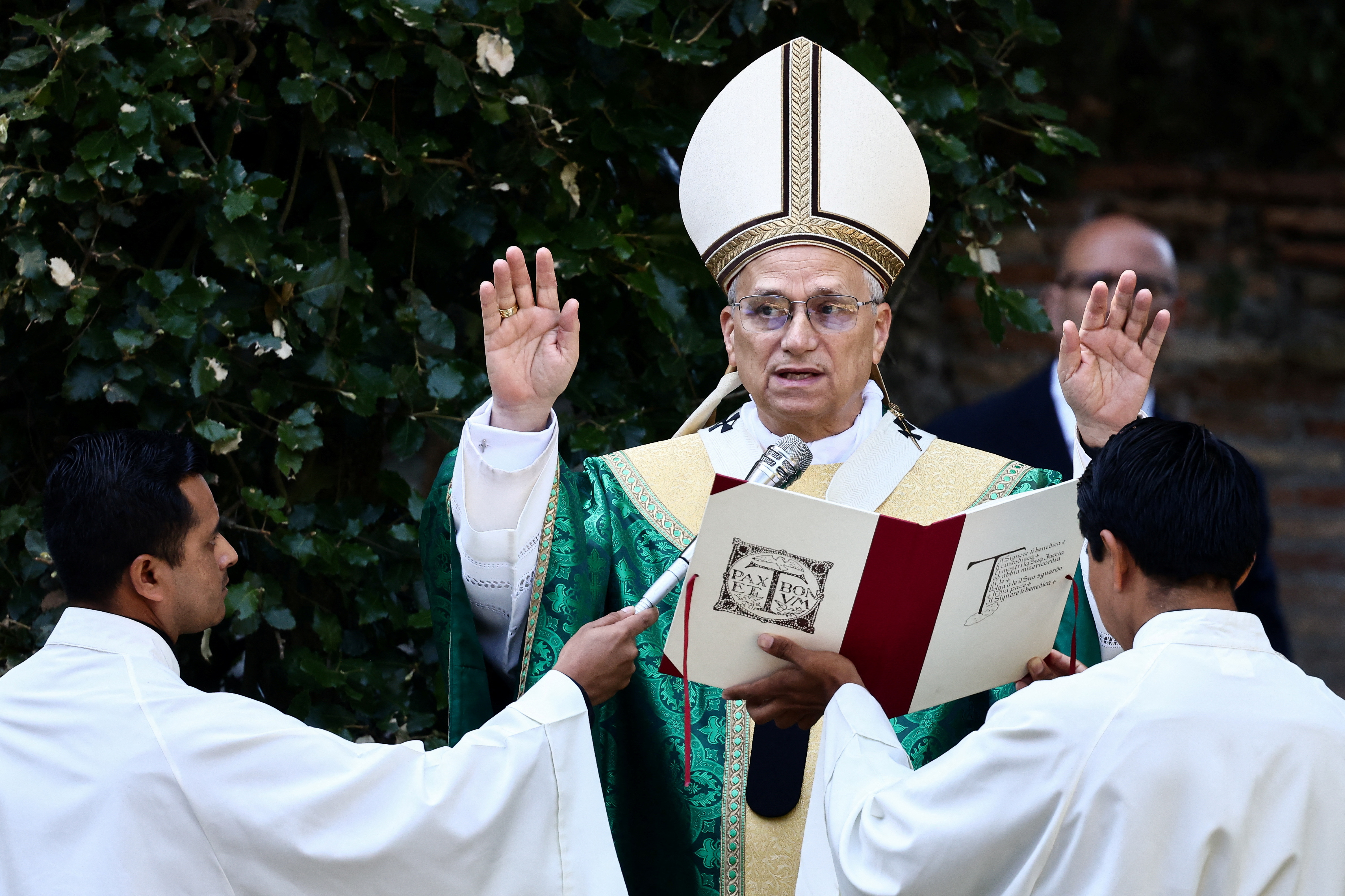 Pope Leo XIV leads the Mass for the Care of Creation, in Castel Gandolfo