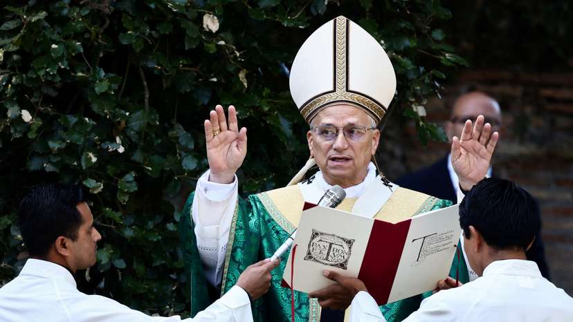 Pope Leo XIV leads the Mass for the Care of Creation, in Castel Gandolfo