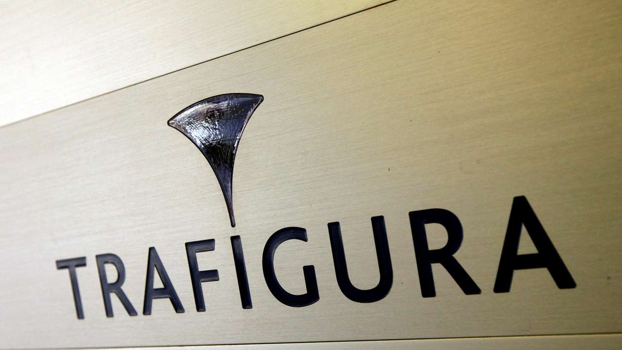 FILE PHOTO: Trafigura logo is pictured in the company entrance in Geneva