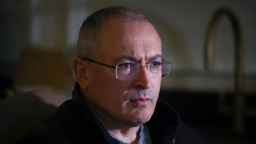 Former Russian tycoon Mikhail Khodorkovsky attends an interview with Reuters in central London, Britain