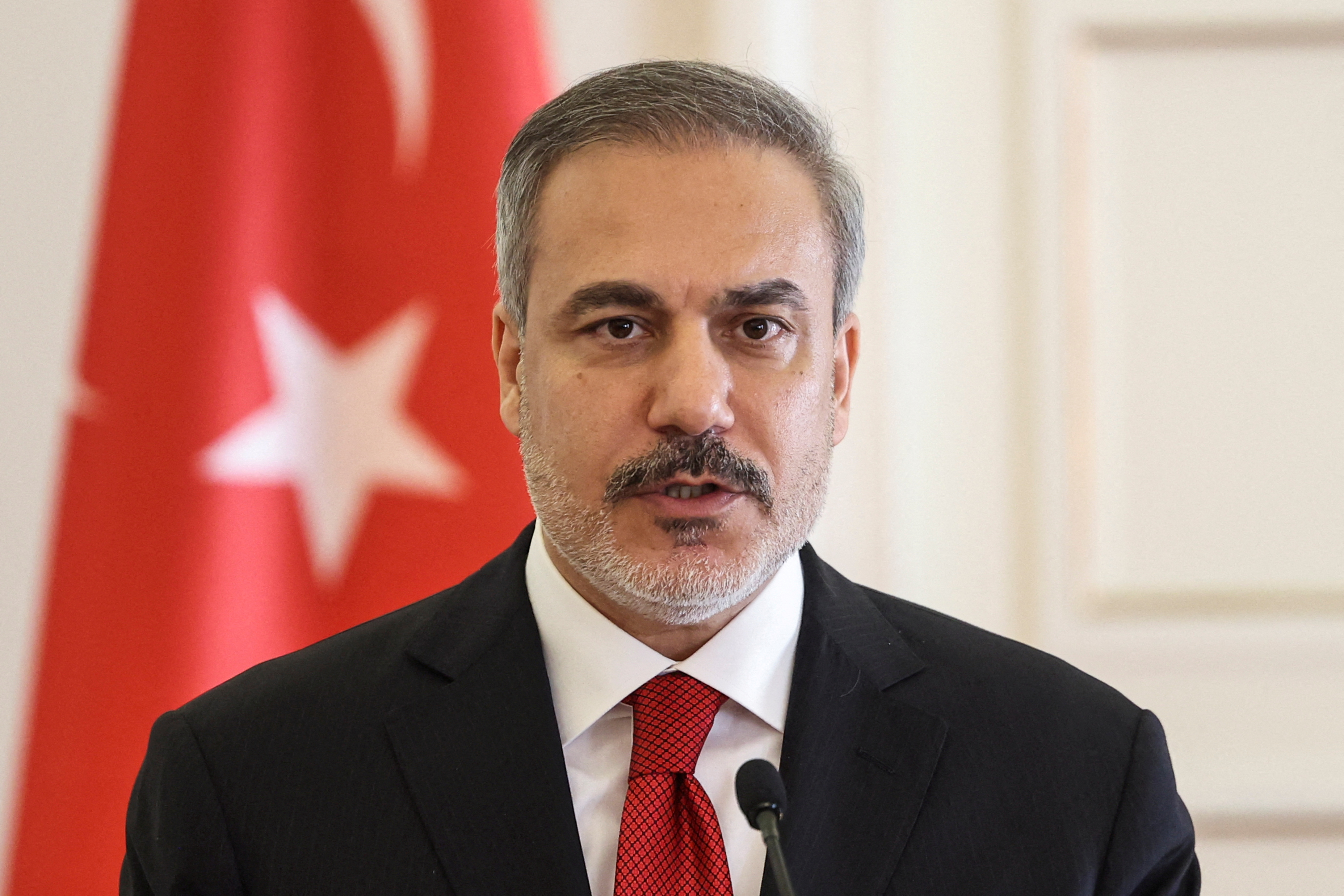 FILE PHOTO: Turkish Foreign Minister Fidan attends a press conference during a visit to Athens