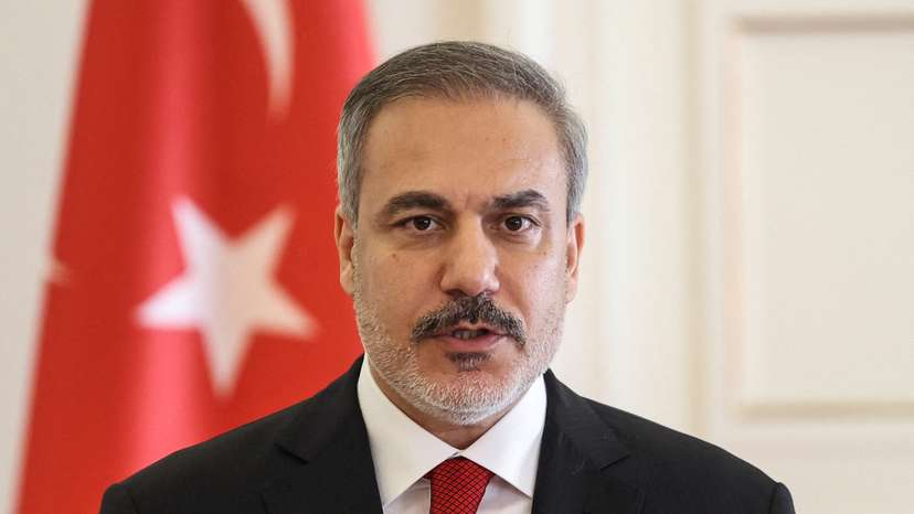 FILE PHOTO: Turkish Foreign Minister Fidan attends a press conference during a visit to Athens
