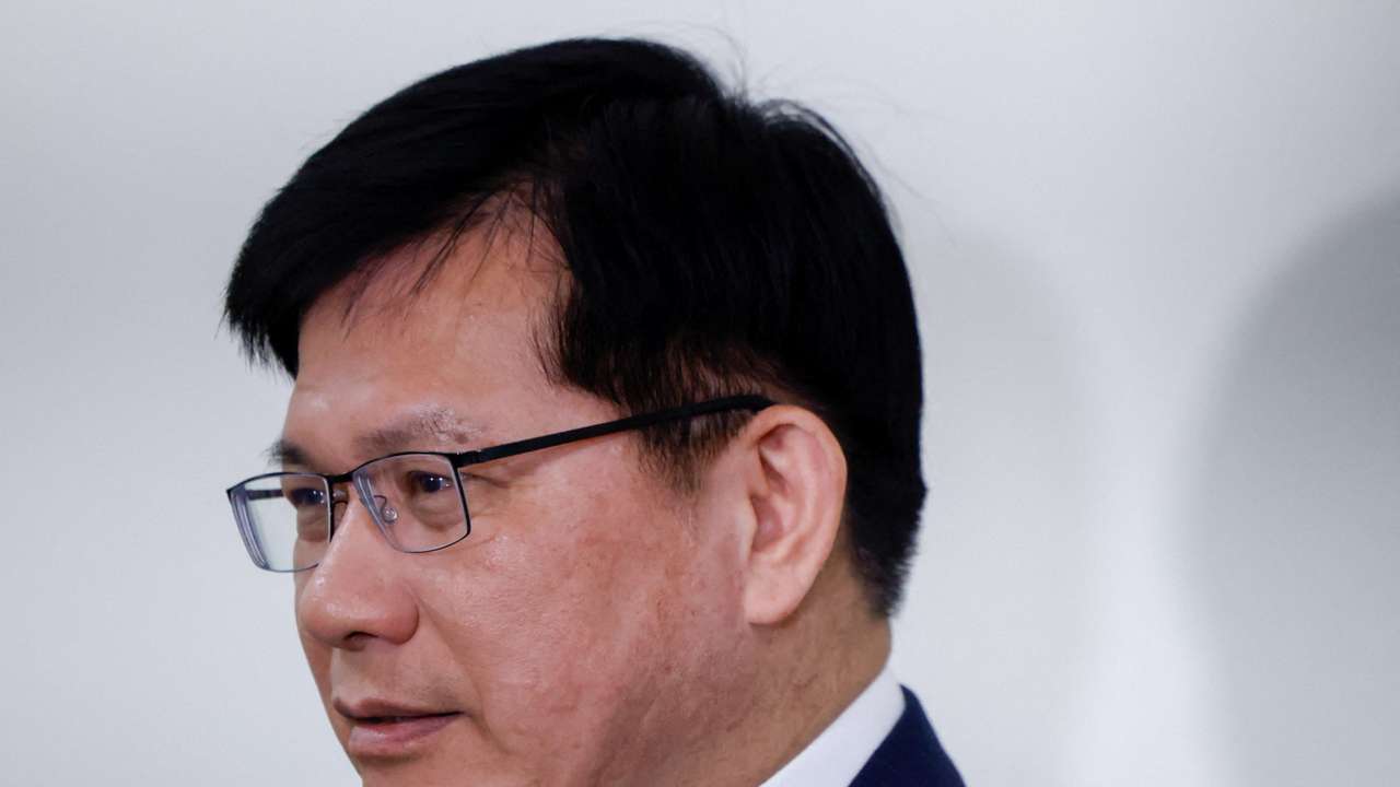 Taiwan's Foreign Minister Lin Chia-Lung takes questions from the members of the media in Taipei