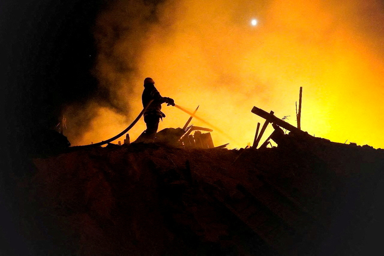 FILE PHOTO:  Aftermath of attack on Starokostiantyniv