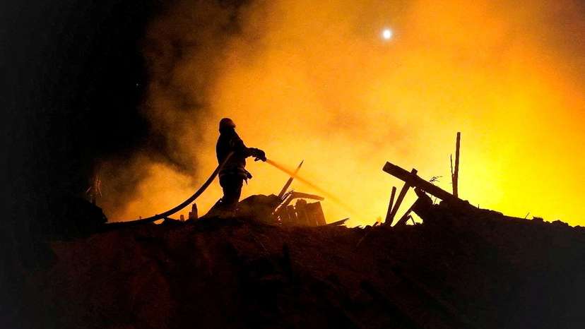 FILE PHOTO: Aftermath of attack on Starokostiantyniv