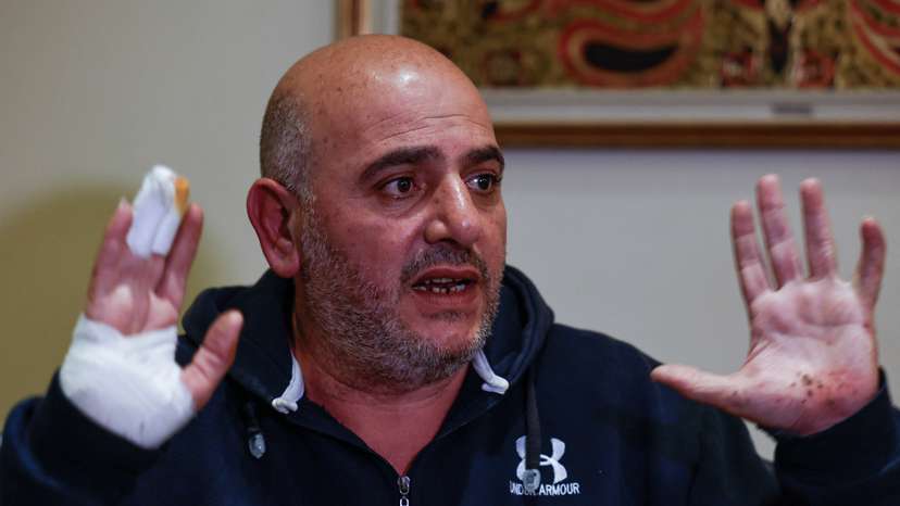 Lebanese hotelier Abbas al-Tannoukhi speaks during an interview with Reuters in Hazmieh