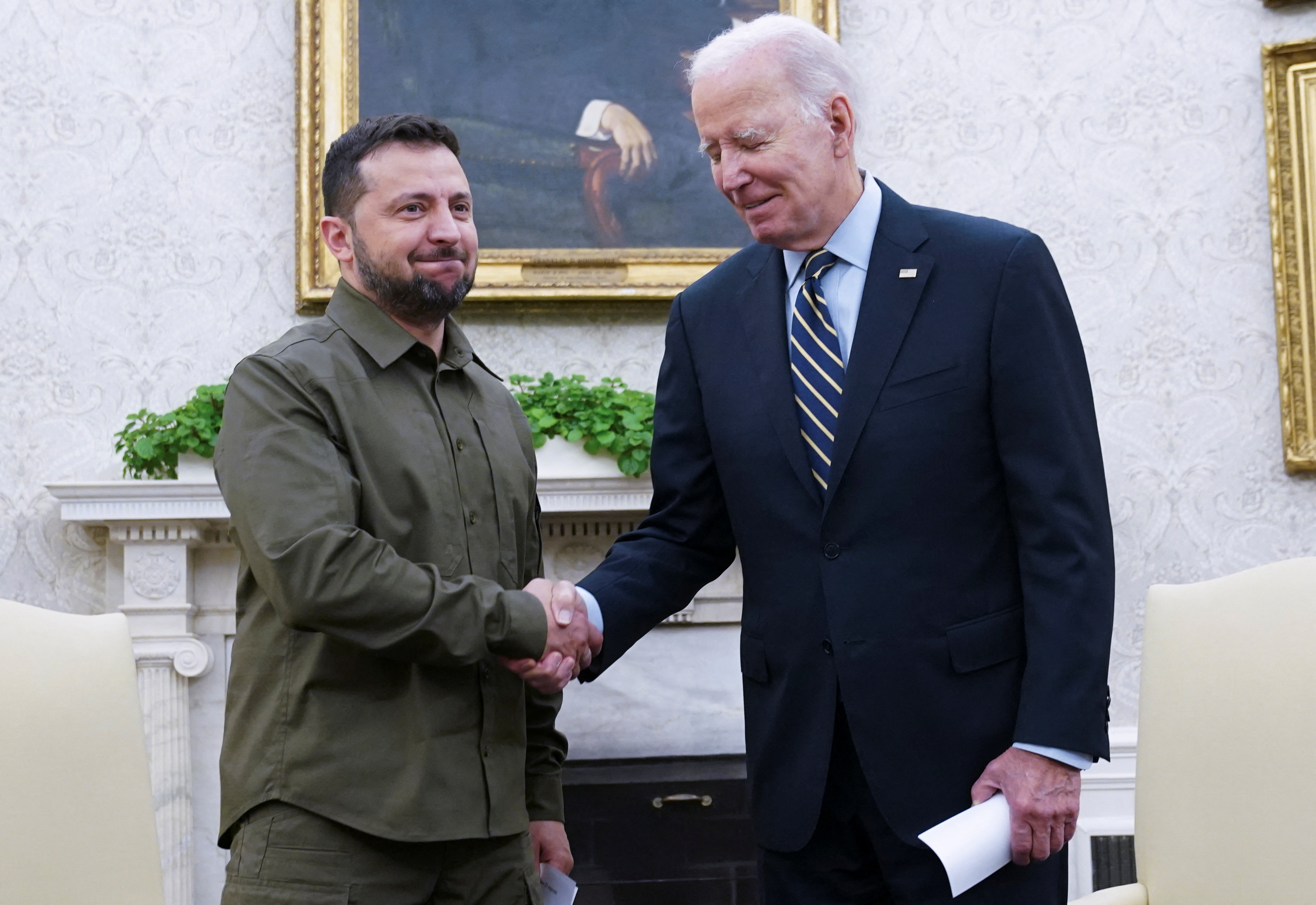 Ukrainian President Zelenskiy meets with U.S. President Biden at the White House in Washington