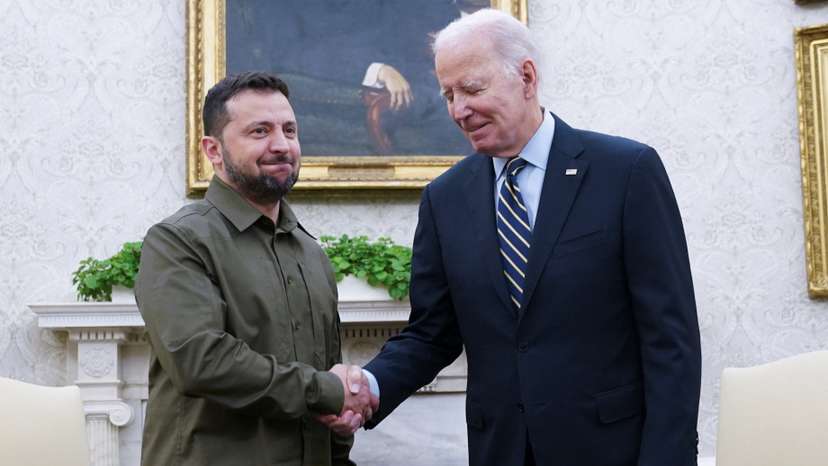 Ukrainian President Zelenskiy meets with U.S. President Biden at the White House in Washington
