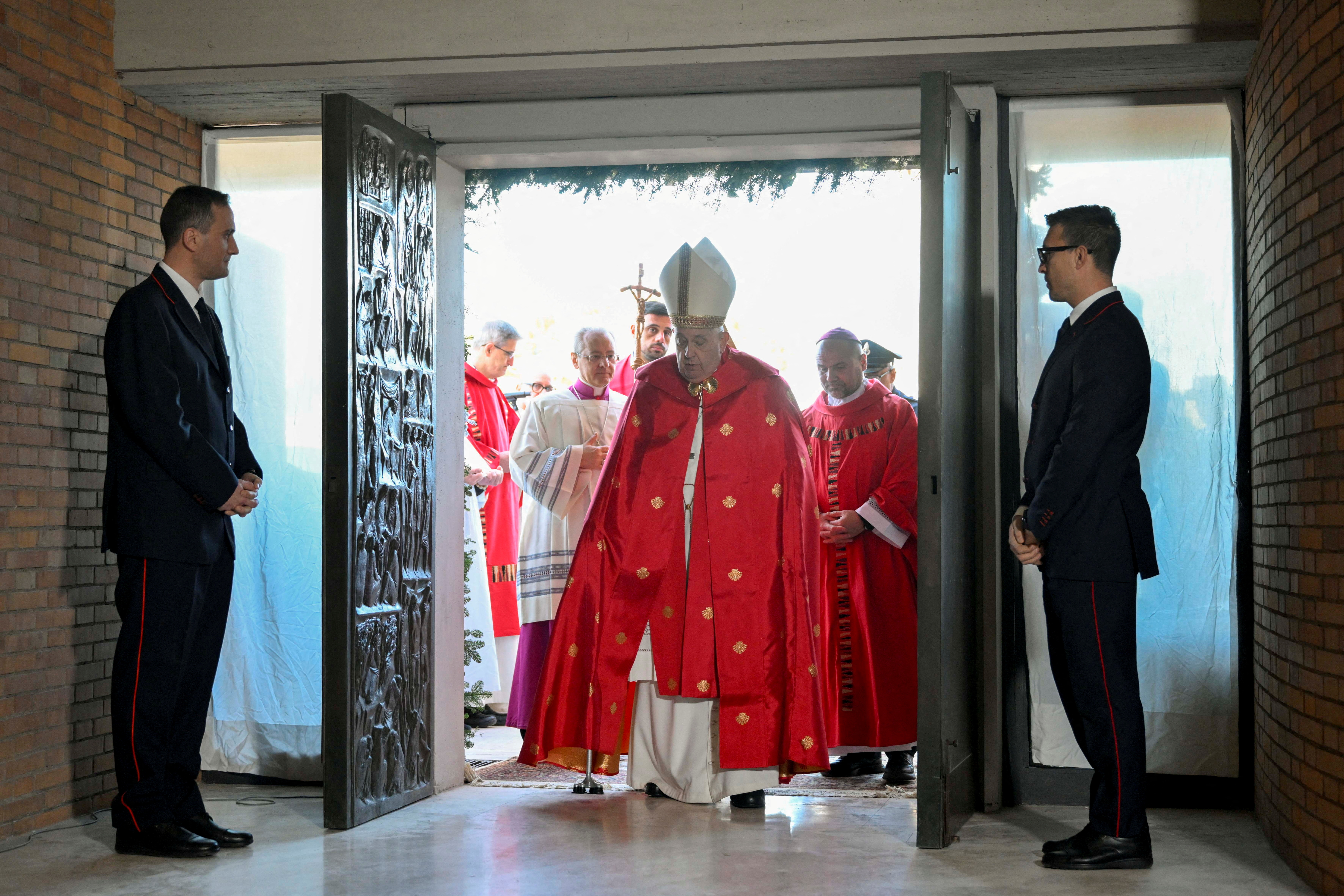 Pope Francis opens a Holy Door at Rebibbia prison, in Rome