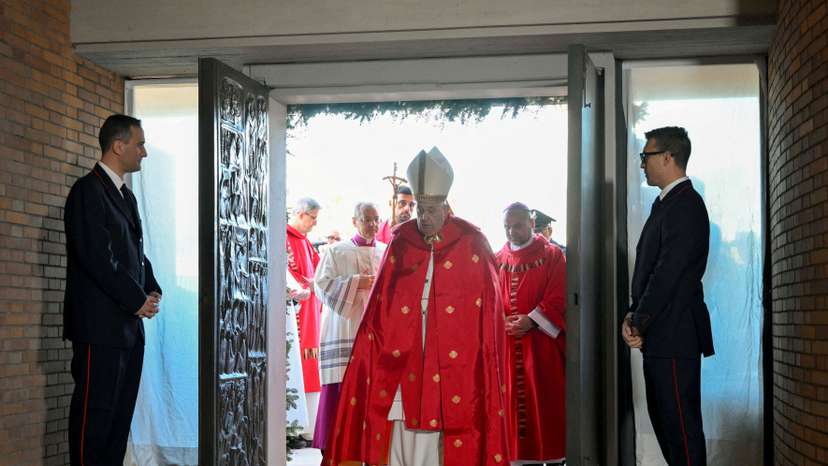 Pope Francis opens a Holy Door at Rebibbia prison, in Rome