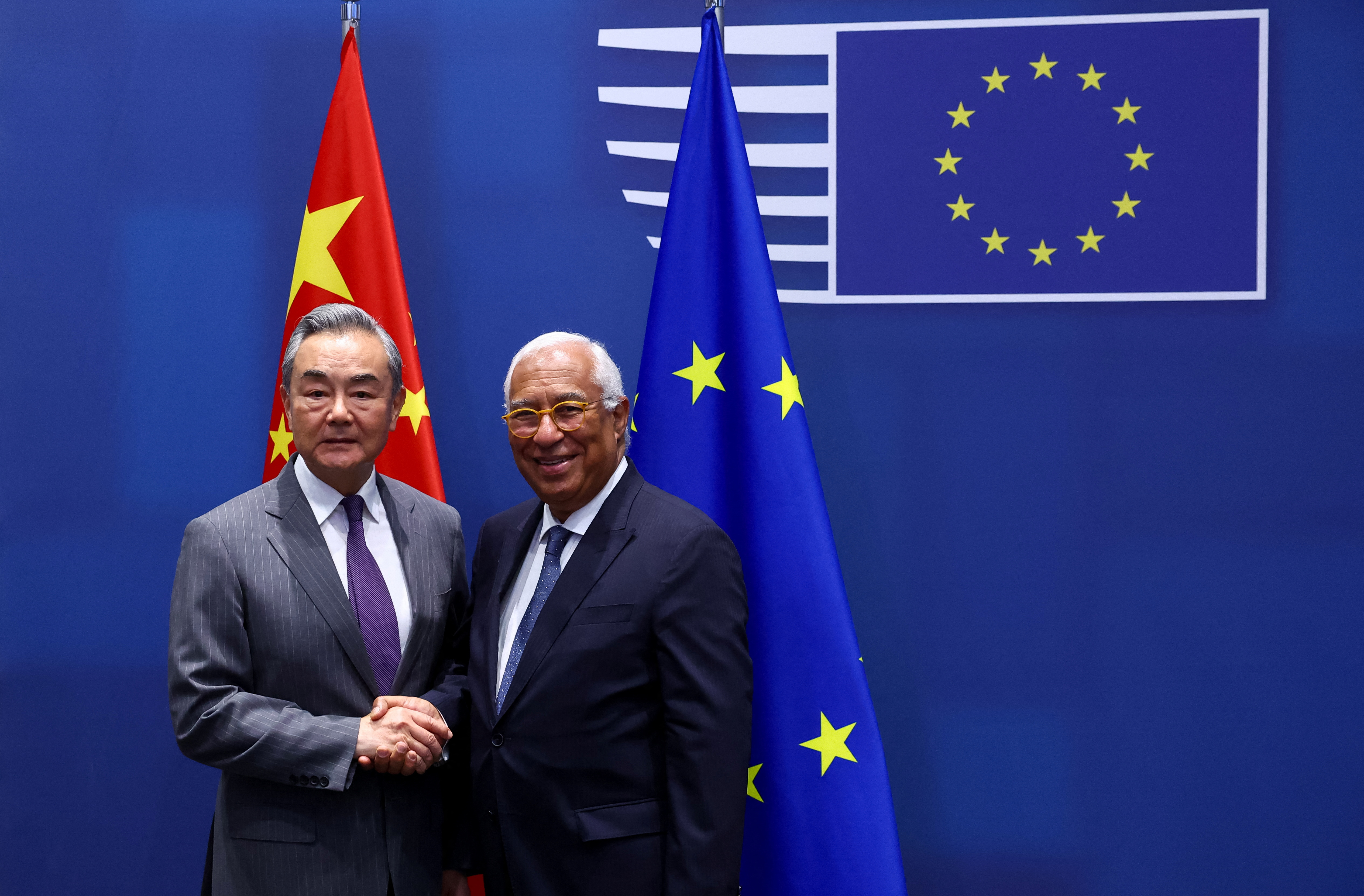 Chinese Foreign Minister Wang Yi meets European Council President Antonio Costa in Brussels