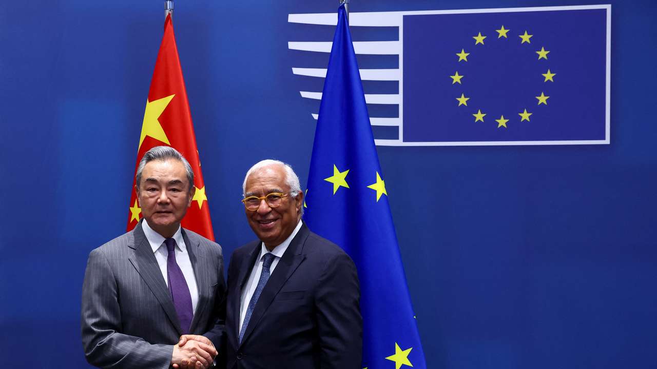 Chinese Foreign Minister Wang Yi meets European Council President Antonio Costa in Brussels
