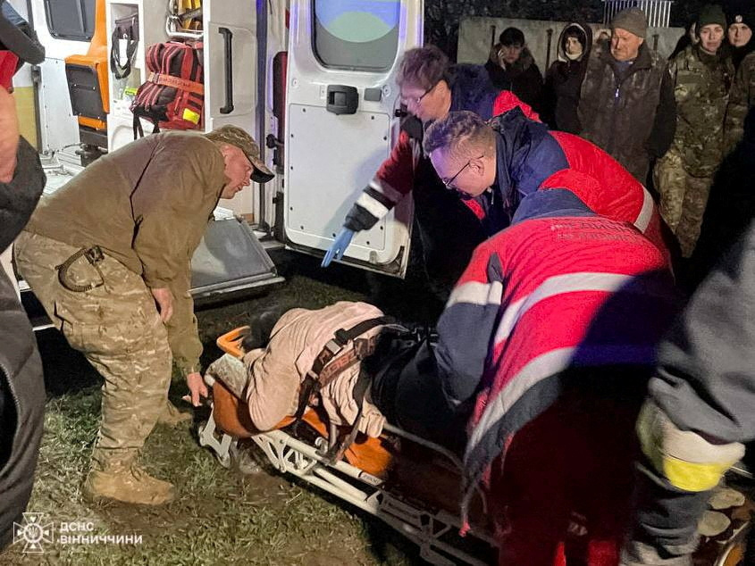 Aftermath of a Russian drone attack in Vinnytsia region