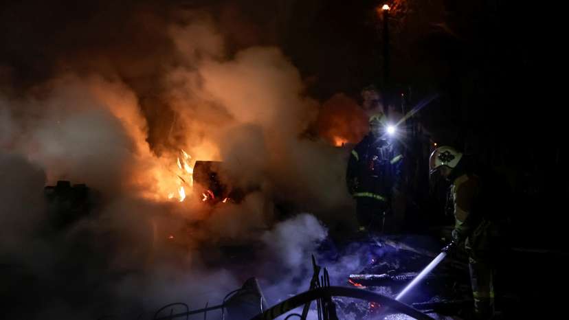 Aftermath of a Russian drone strike in Kharkiv