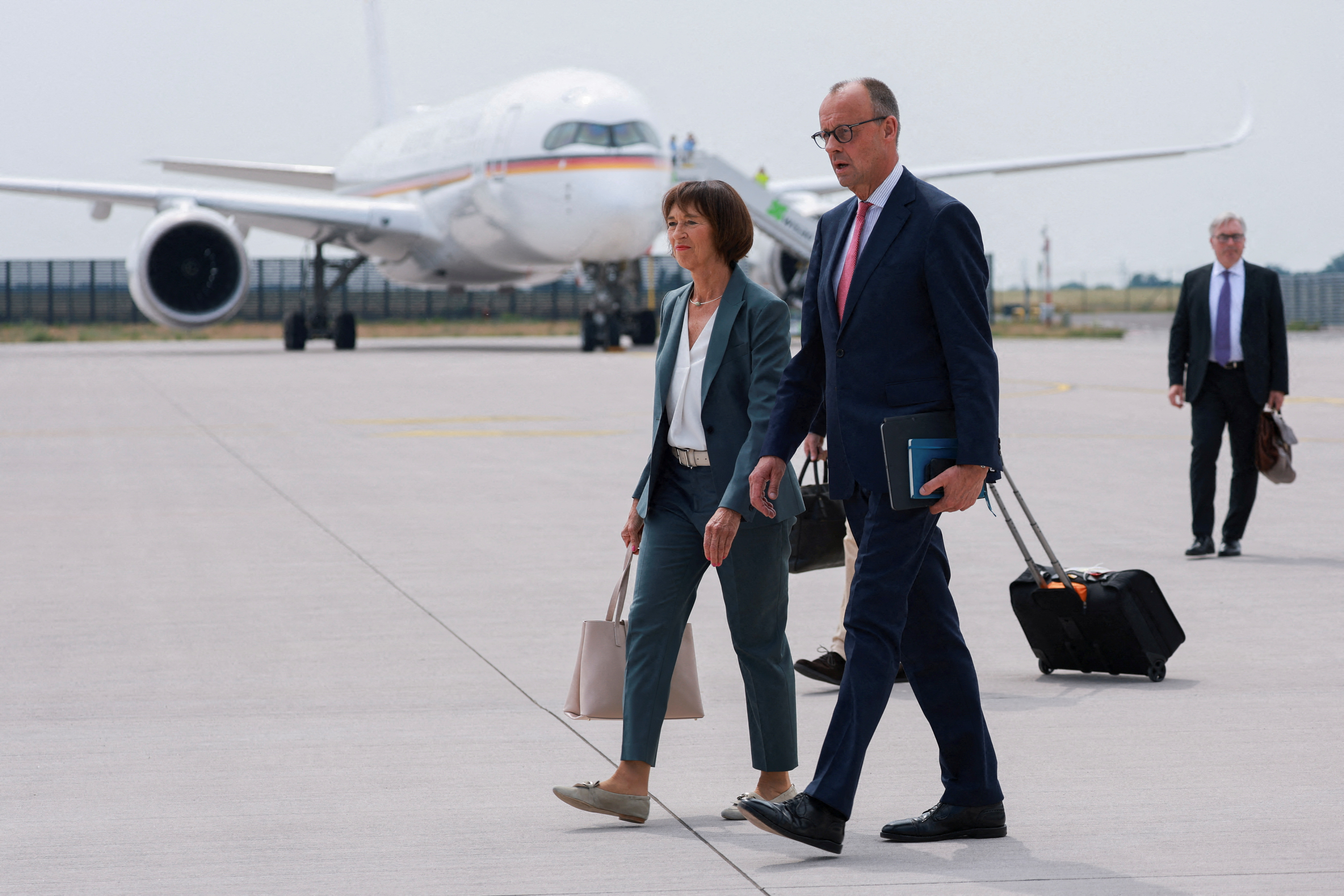 German Chancellor Merz leaves for Canada G7 summit from Berlin