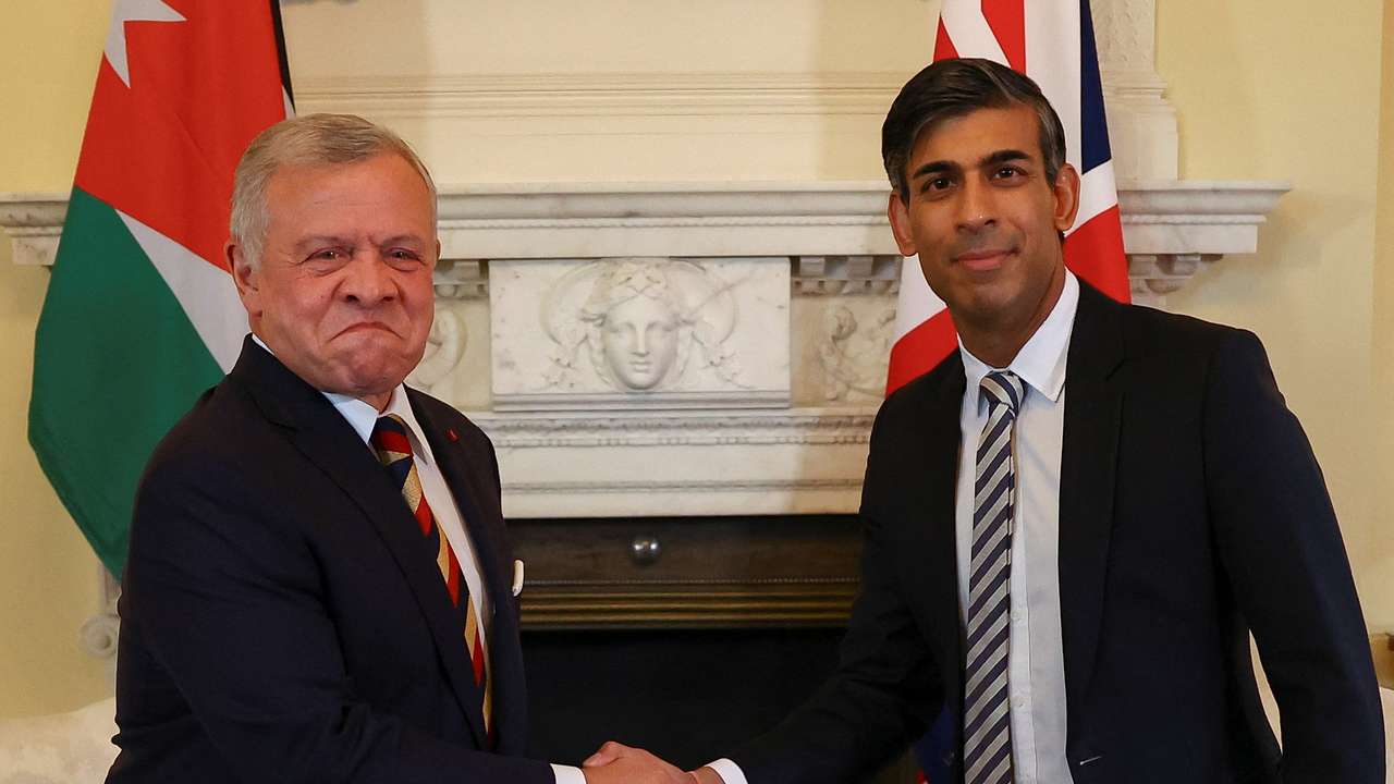 British Prime Minister Rishi Sunak meets Jordan's King Abdullah II, at Downing Street in London