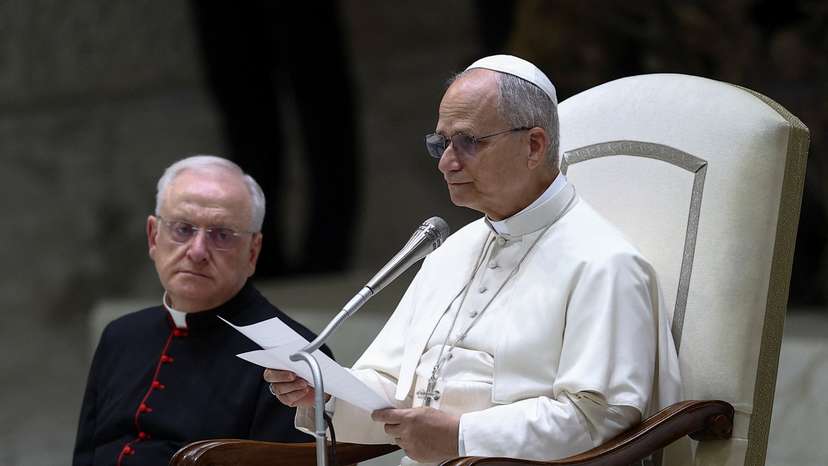 Pope Leo XIV holds the weekly general audience in the Paul VI Hall at the Vatican