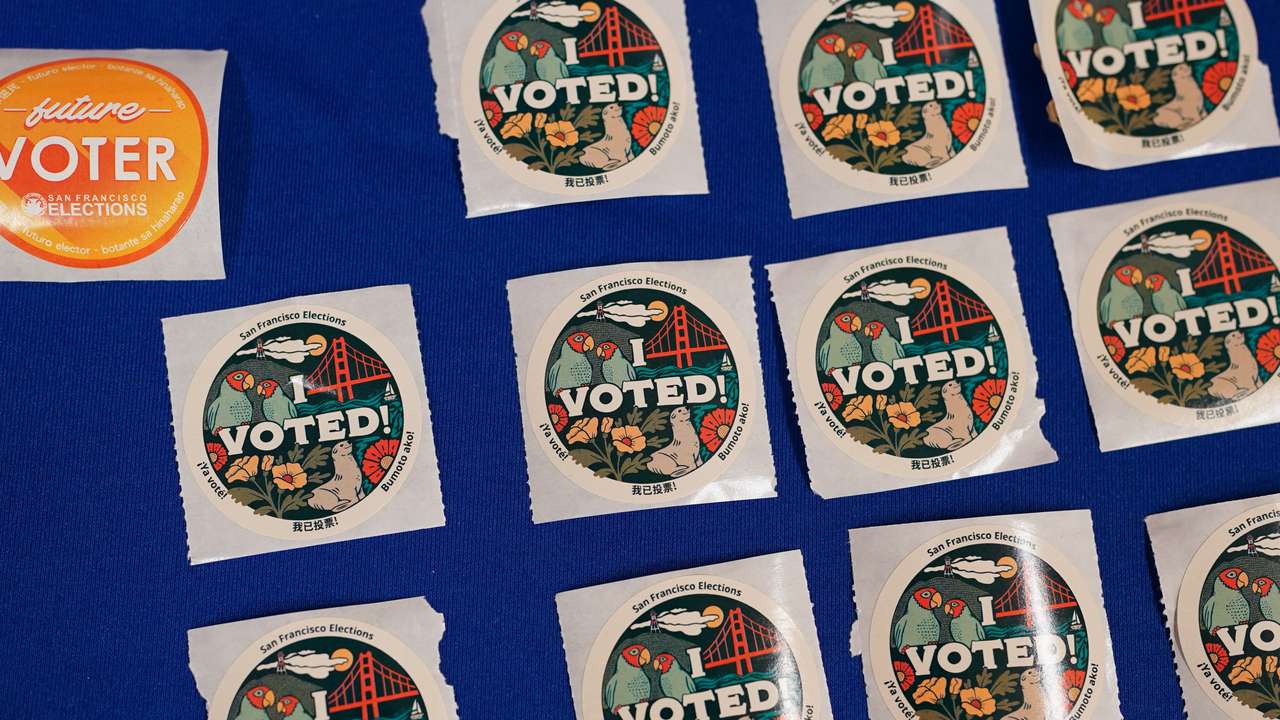 Voters cast their ballots during early voting at San Francisco City Hall