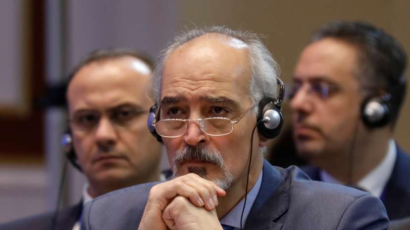 Syria's U.N. ambassador Bashar al-Jaafari attends a session of the peace talks on Syria in Nur-Sultan