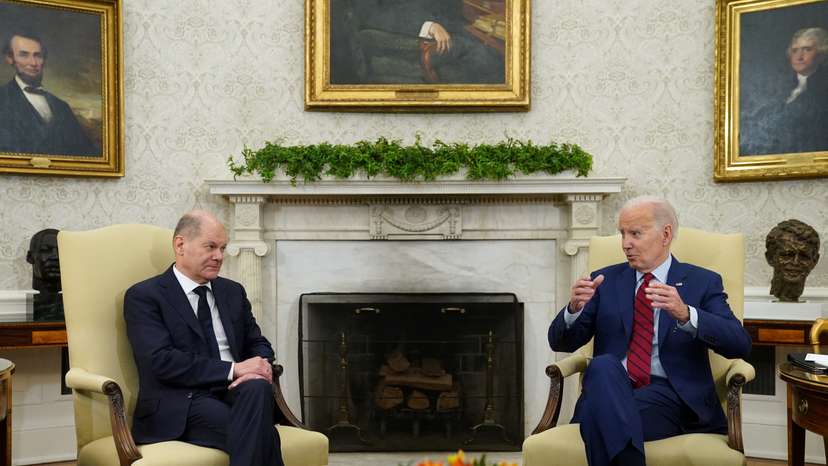 Biden meets German Chancellor Scholz at the White House in Washington
