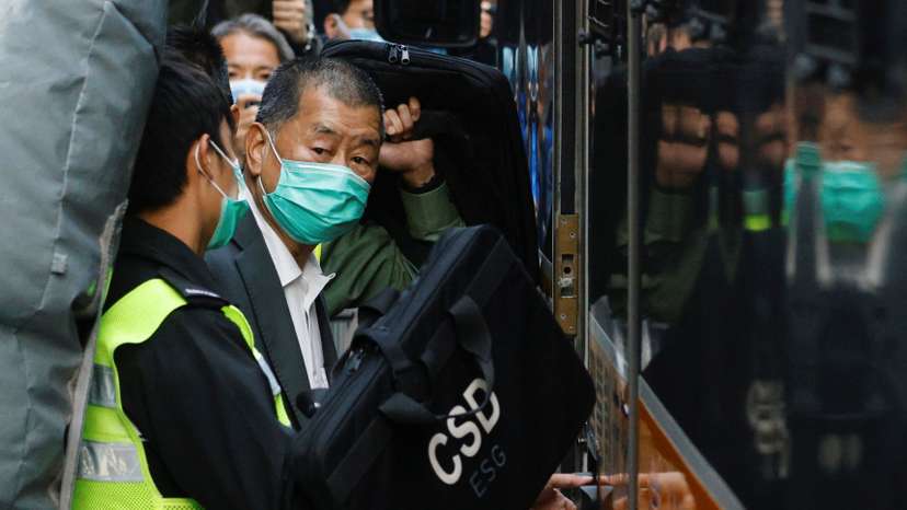 Media tycoon Jimmy Lai leaves the Court of Final Appeal, in Hong Kong