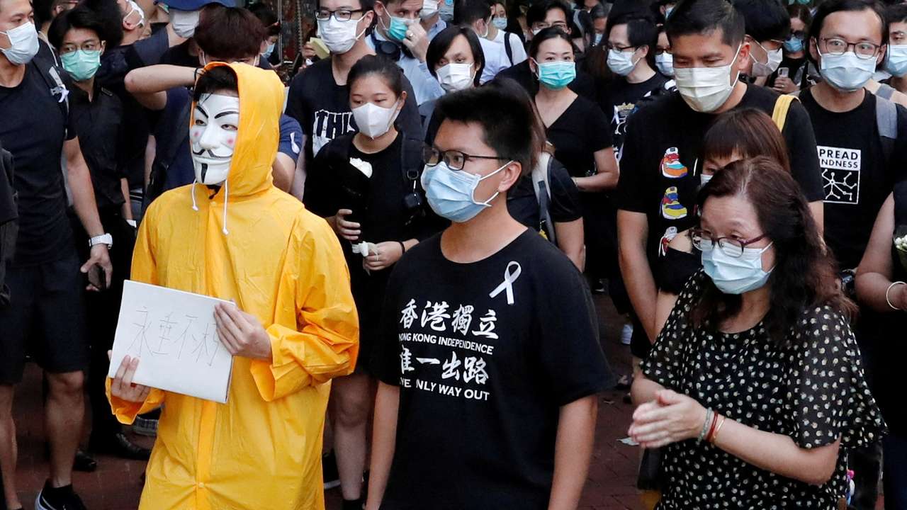 FILE PHOTO: Hong Kong activist Ma Chun-man attends vigil for protester Marco Leung Ling-kit in Hong Kong