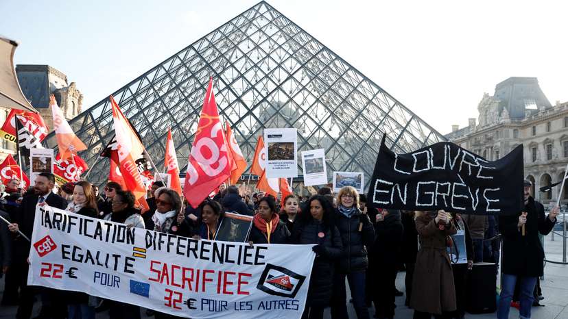 Paris Louvre museum remains closed after employees vote to strike