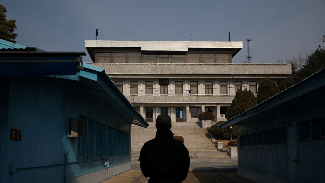 View of the inter-Korean border amid growing threats from North Korea