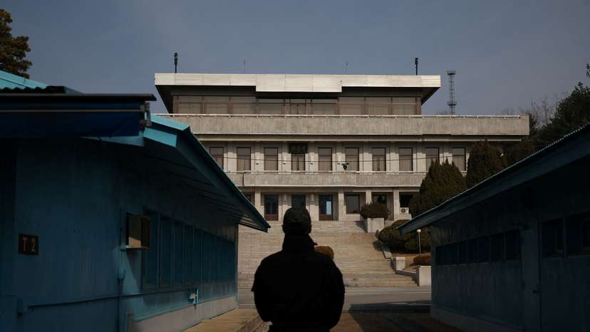 View of the inter-Korean border amid growing threats from North Korea