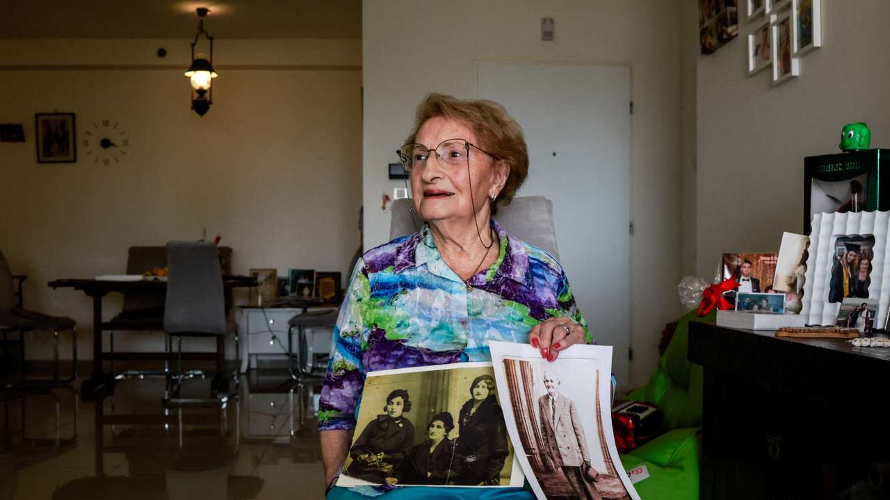 Holocaust survivor, Sarina Blumenfeld, 89, attends an interview in her home in Ashdod