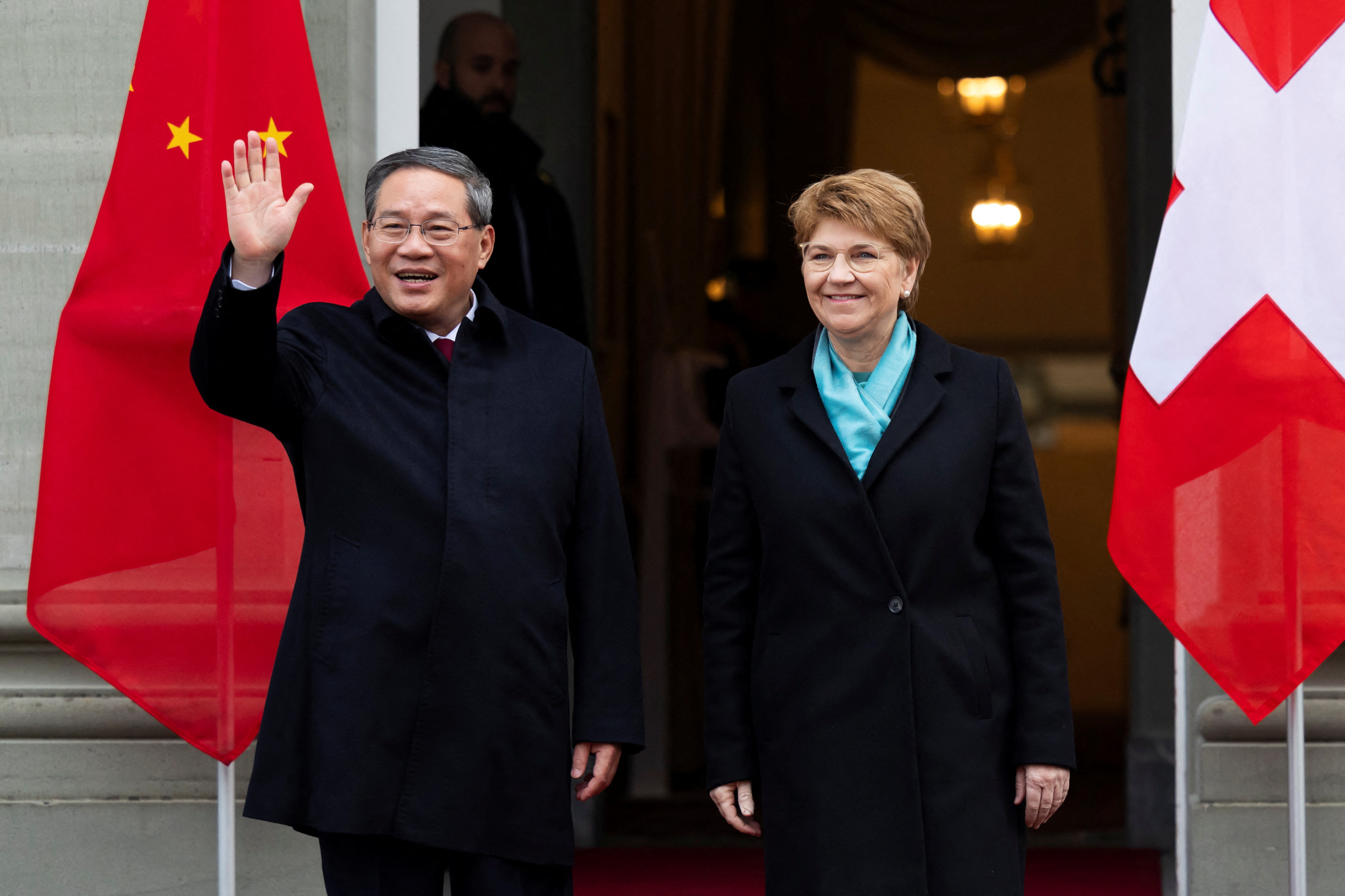 Swiss President Viola Amherd meets with Prime Minister of the People's Republic of China, Li Qiang, in Kehrsatz near Bern