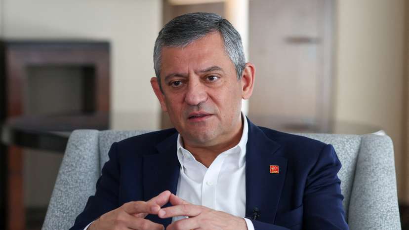CHP leader Ozel speaks during an interview in Istanbul