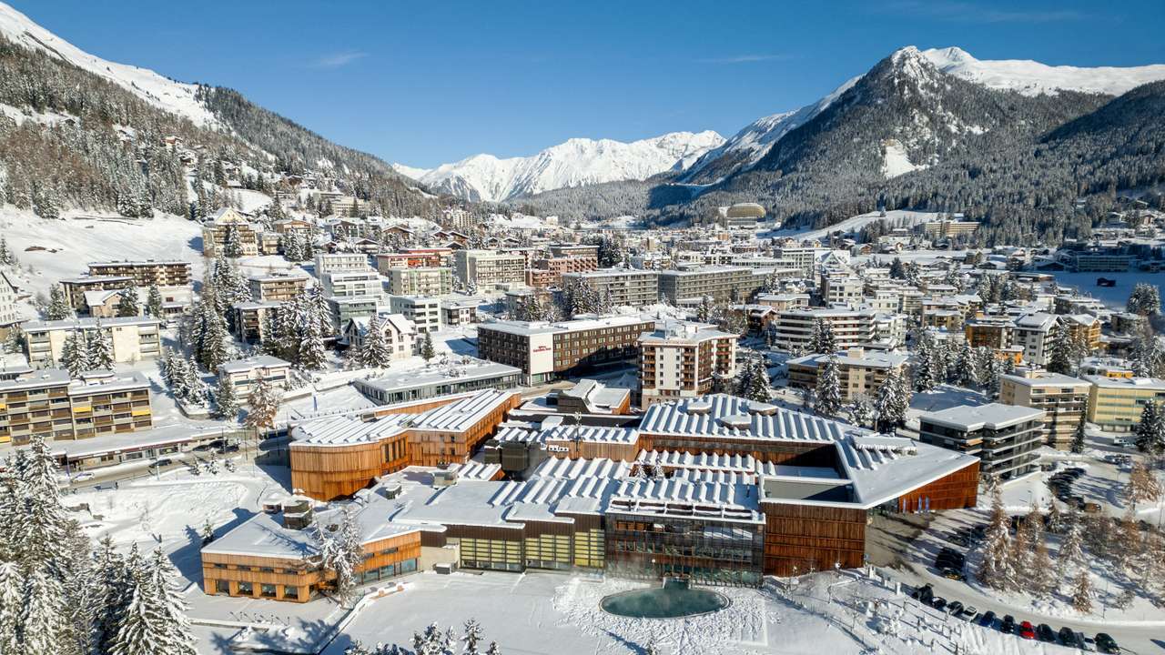 FILE PHOTO: Overview of the town of Davos ahead of the annual meeting of the WEF