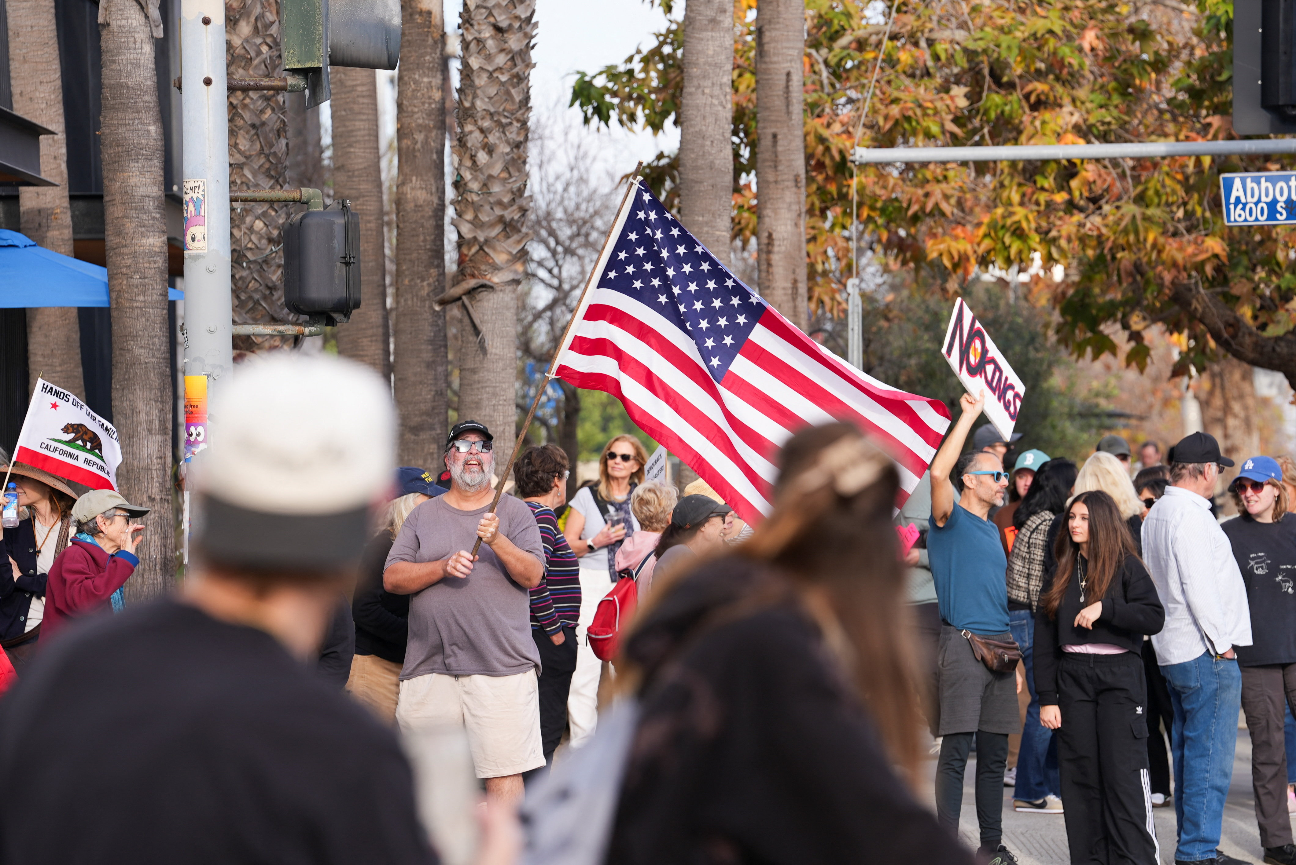 Protest against U.S. President Donald Trump's policies in Los Angeles