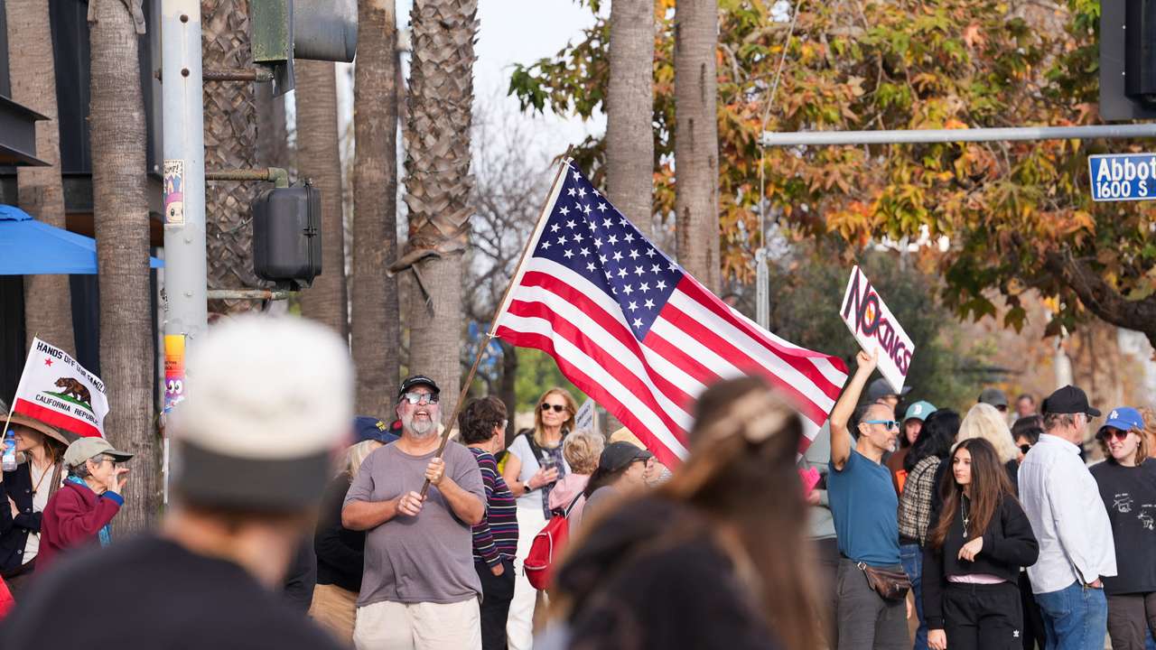 Protest against U.S. President Donald Trump's policies in Los Angeles