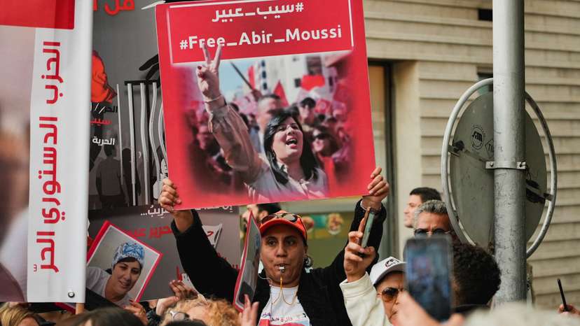 Protest against Tunisian President Kais Saied, in Tunis