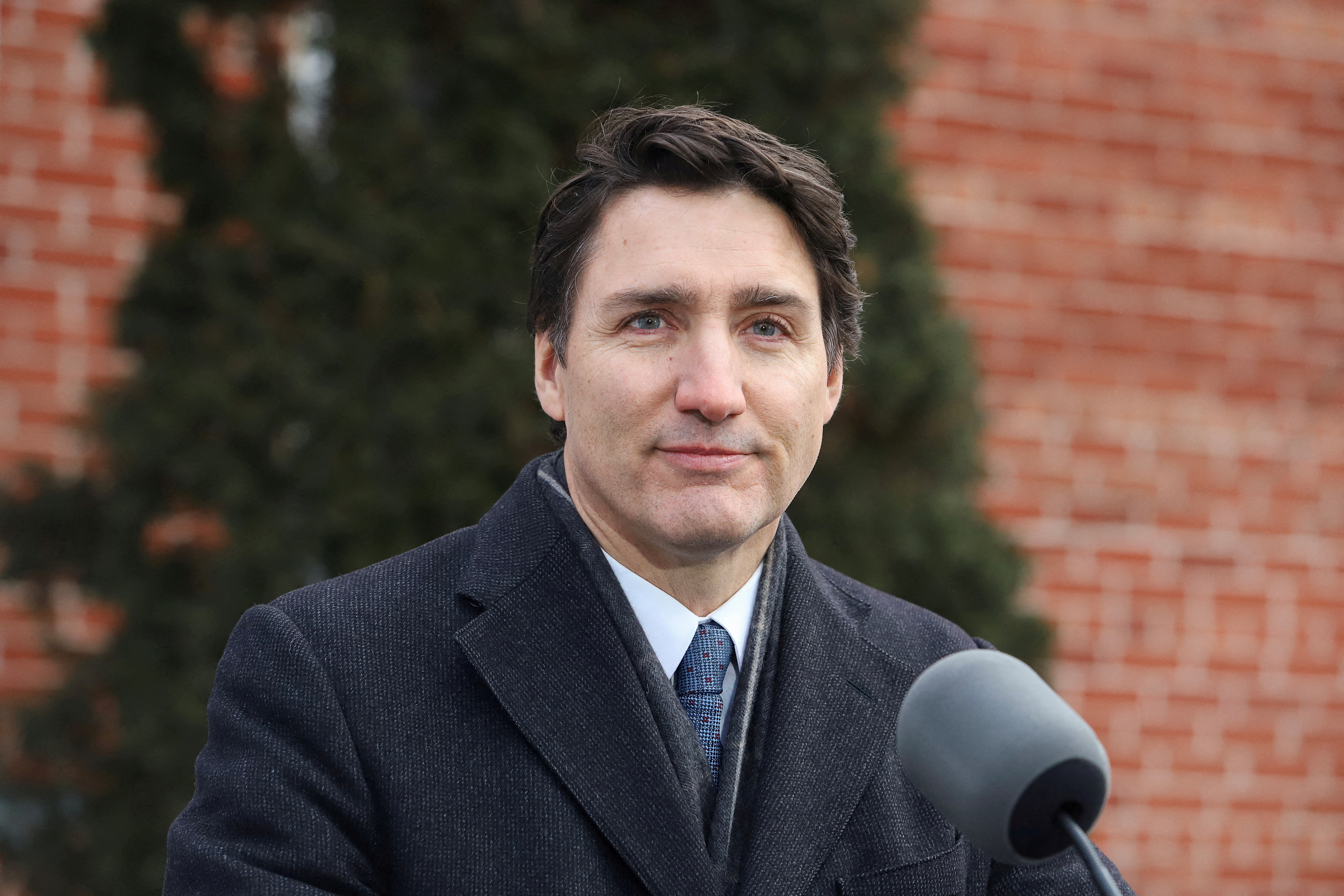 Canada's PM Justin Trudeau announces he intends to step down as Liberal Party leader, at Rideau Cottage, in Ottawa