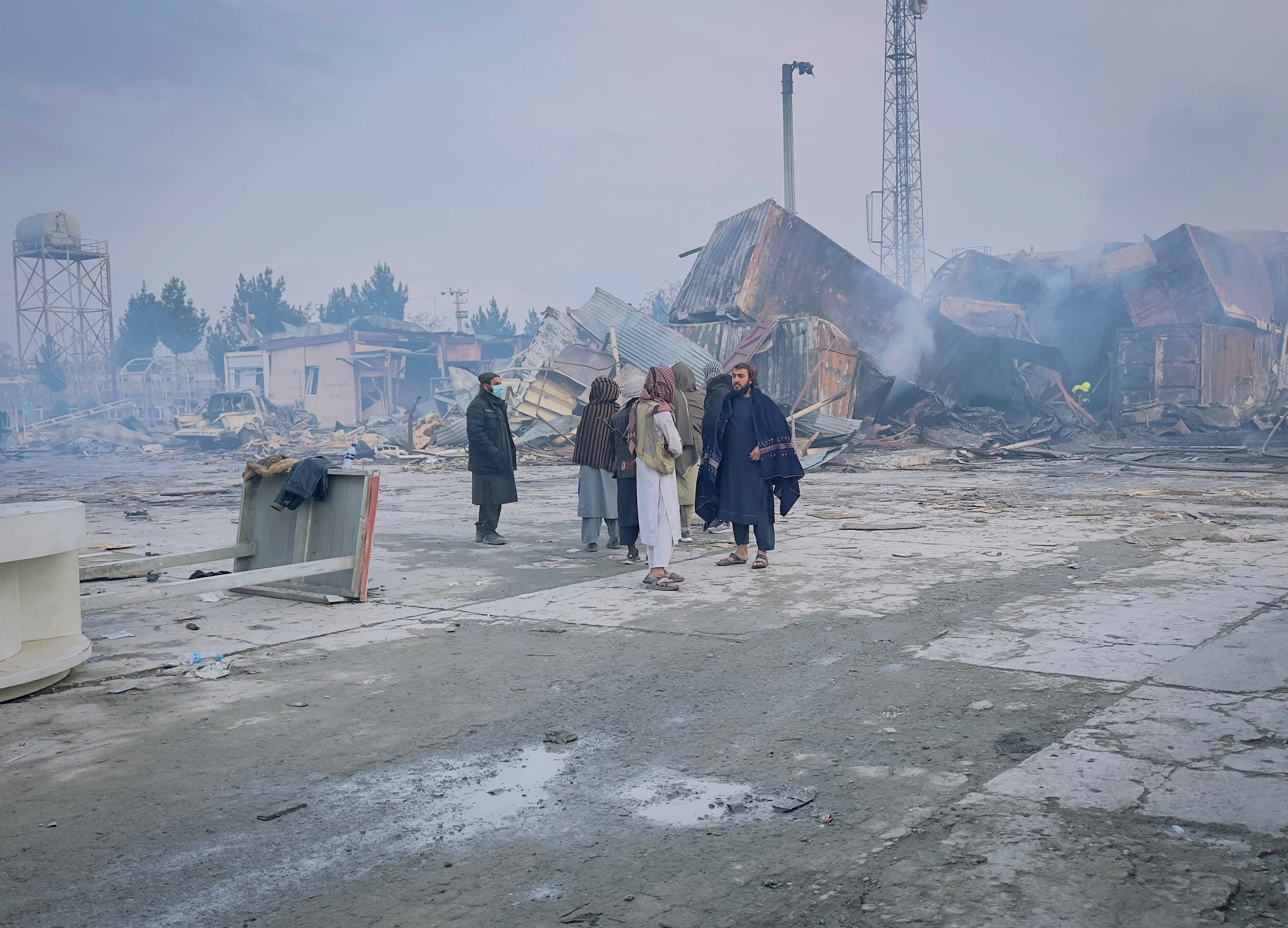 Aftermath of an air strike in Kabul