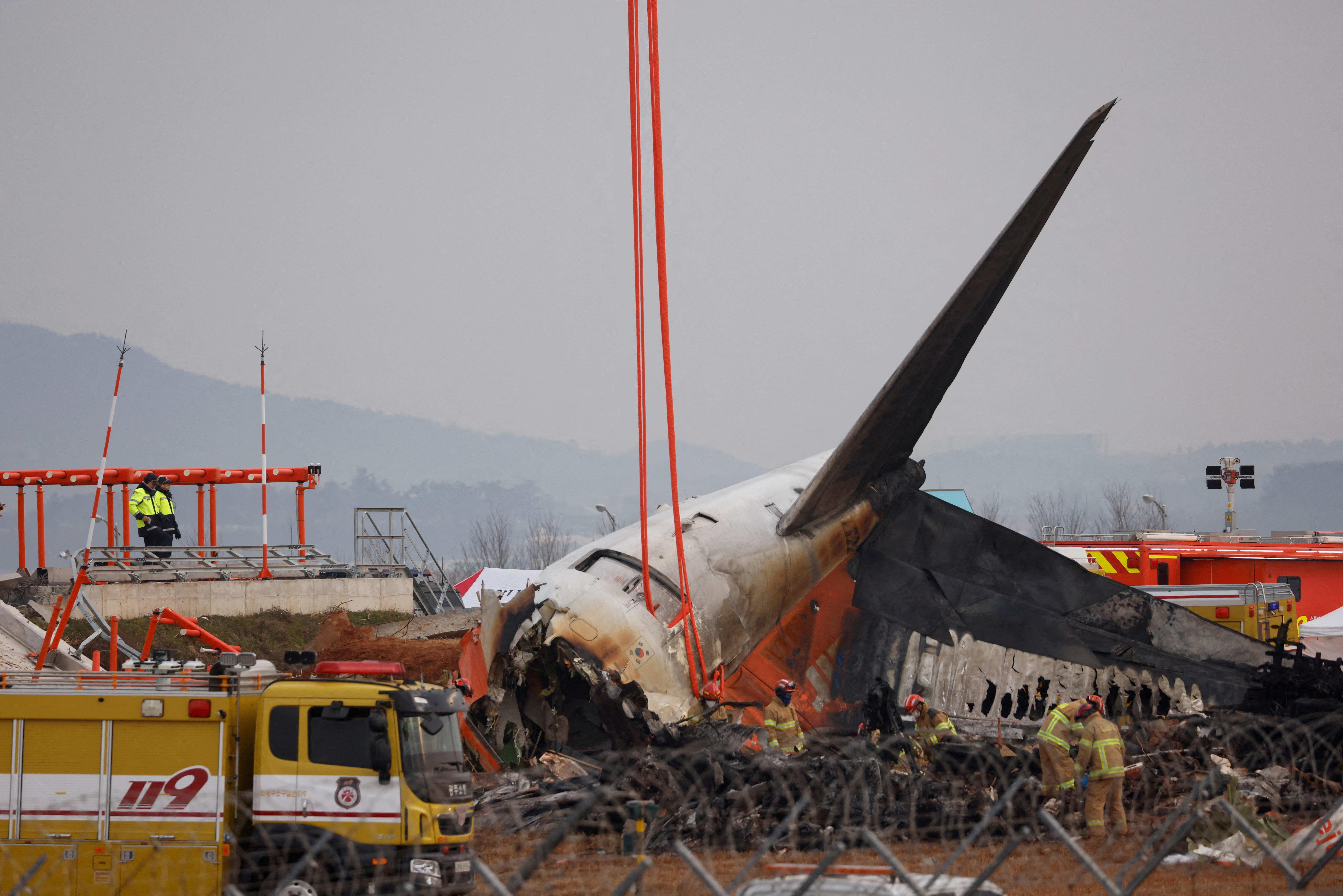 FILE PHOTO: Aftermath of Jeju Air crash at South Korea's Muan airport