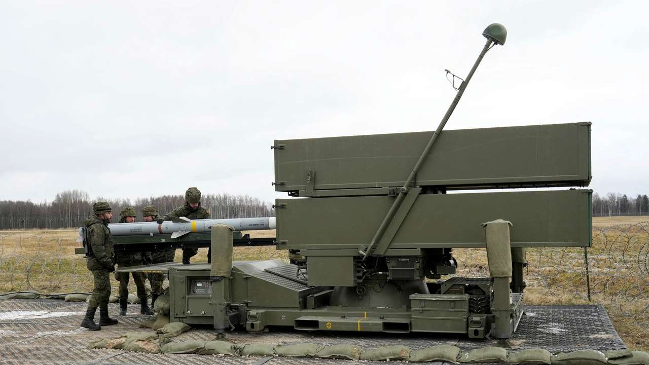 FILE PHOTO: Spanish army prepare NASAMS rocket launcher, in Lielvarde air base