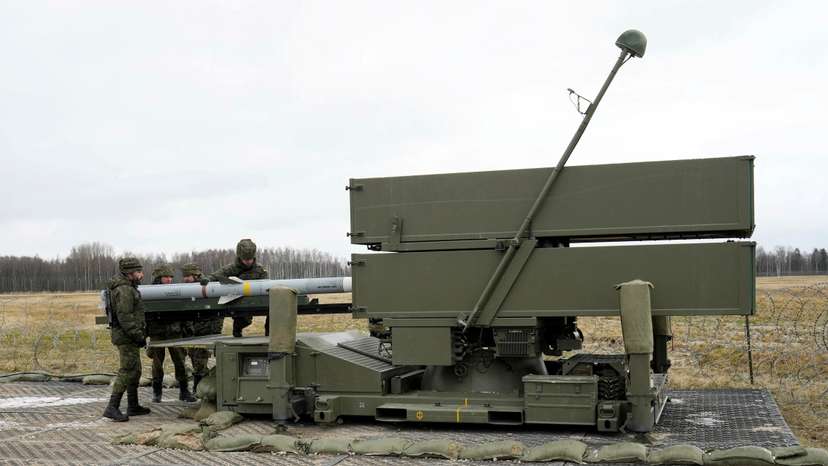 FILE PHOTO: Spanish army prepare NASAMS rocket launcher, in Lielvarde air base