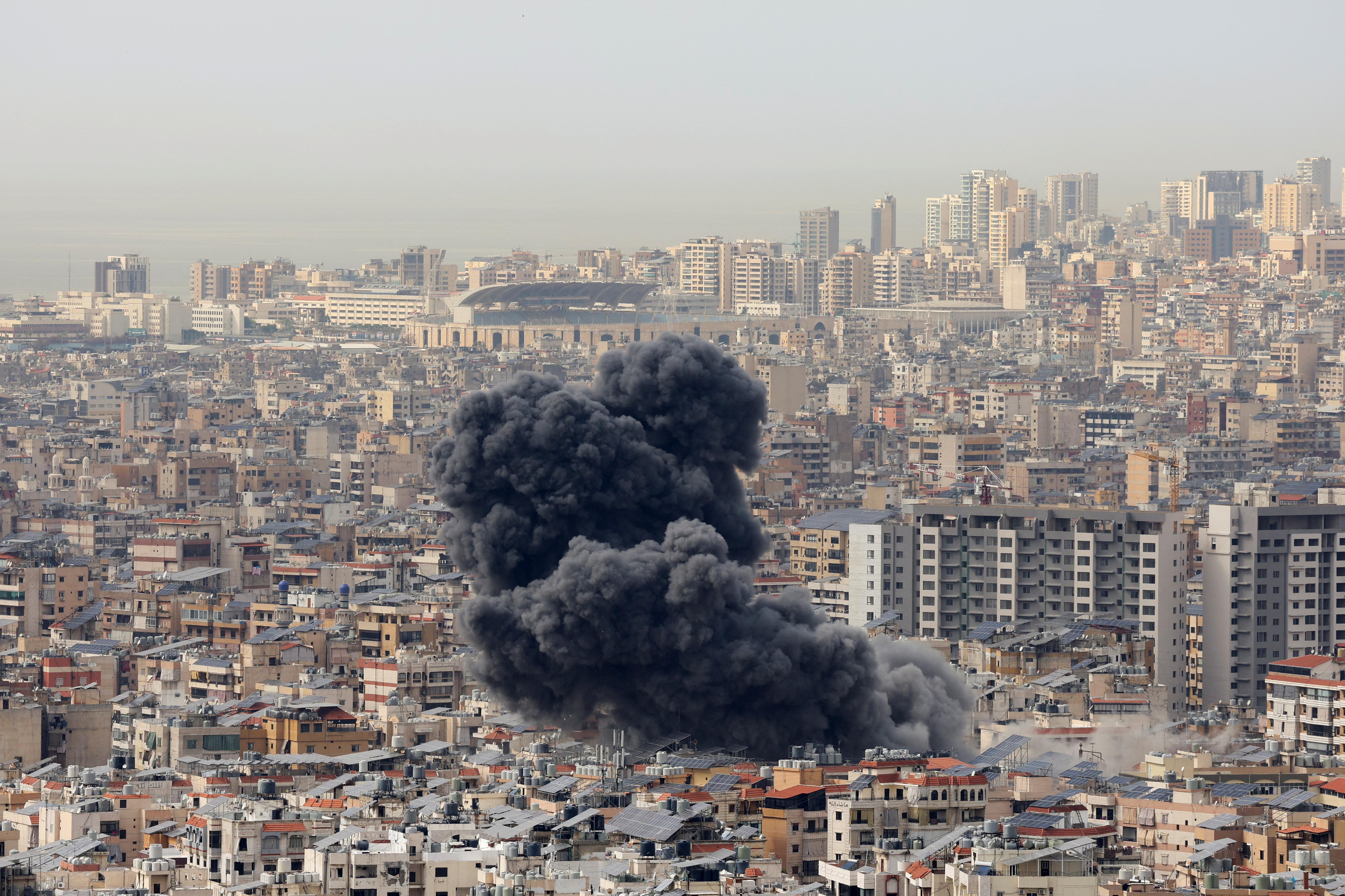 Smoke billows over Beirut's southern suburbs