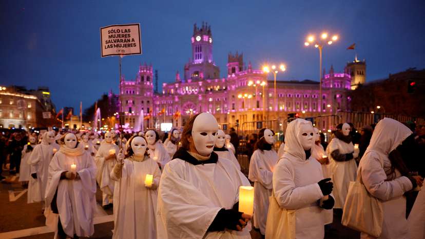 FILE PHOTO: International Women's Day protest in Madrid