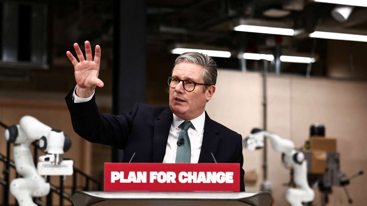 Britain's Prime Minister Keir Starmer visits University College London