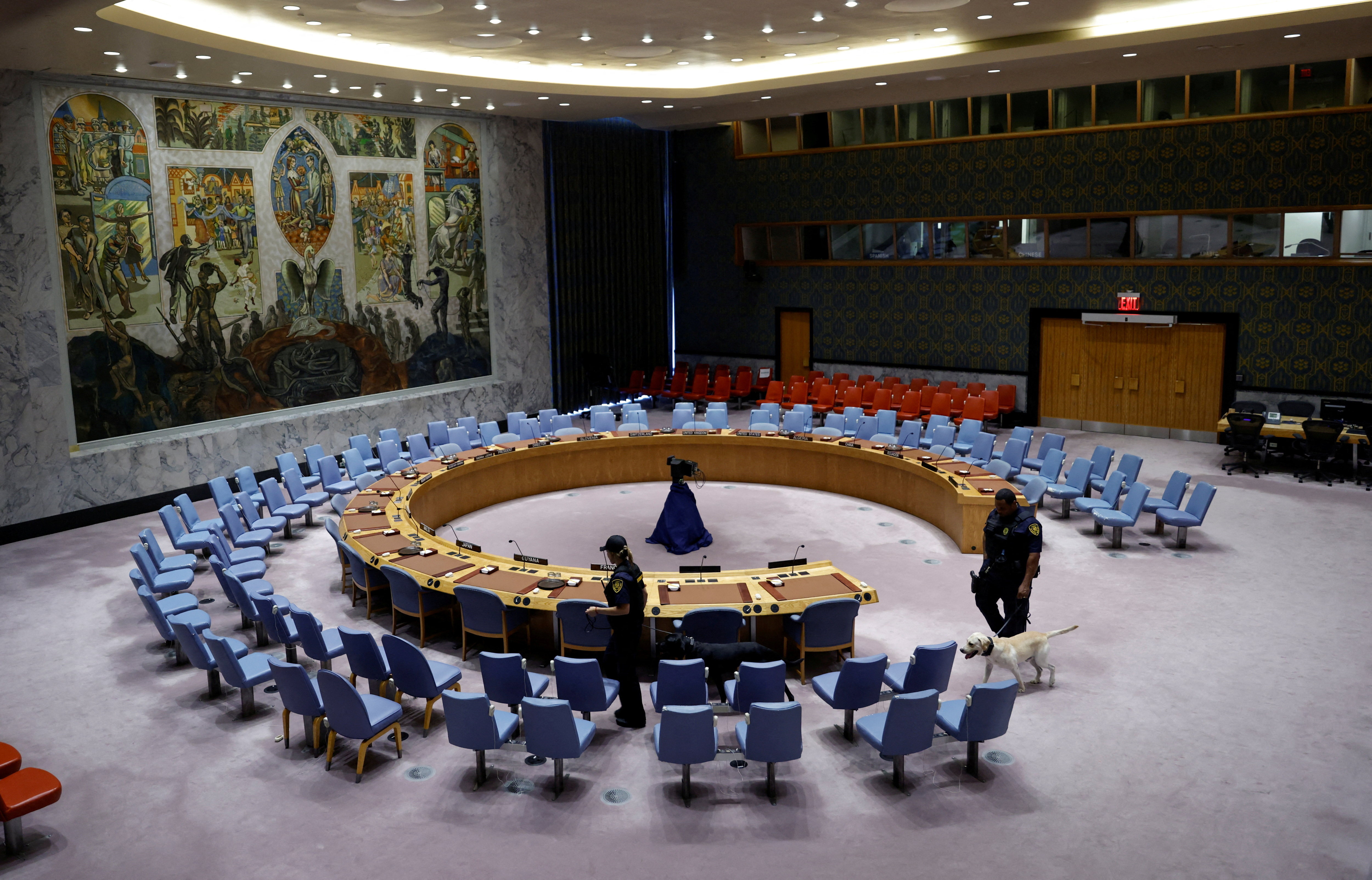 FILE PHOTO: UN Security Council meets publicly to discuss the Israel-Hamas conflict in Gaza