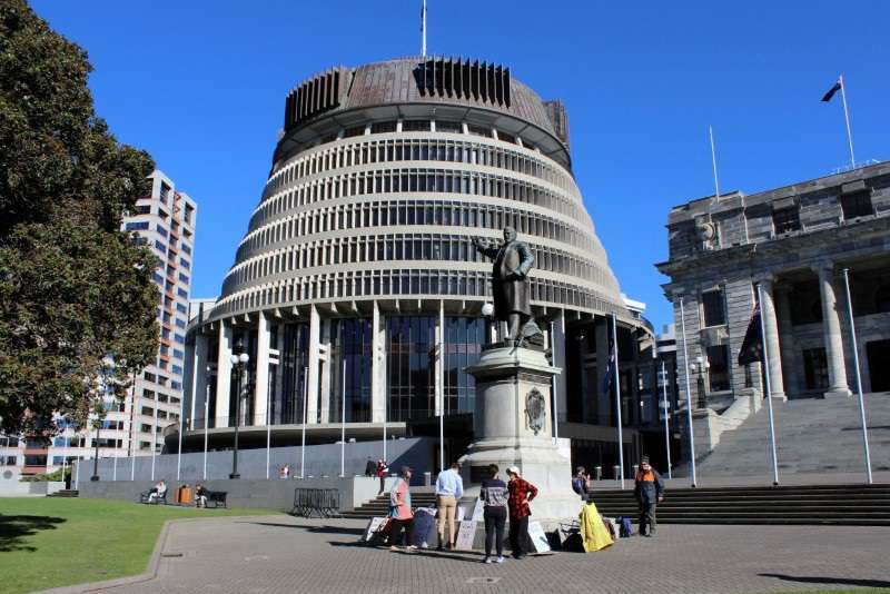 FILE PHOTO: The Executive Wing of the New Zealand Parliament complex, popularly known as the "Beehive", in Wellington