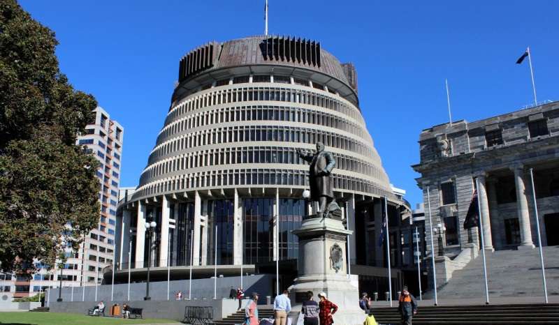 FILE PHOTO: The Executive Wing of the New Zealand Parliament complex, popularly known as the "Beehive", in Wellington