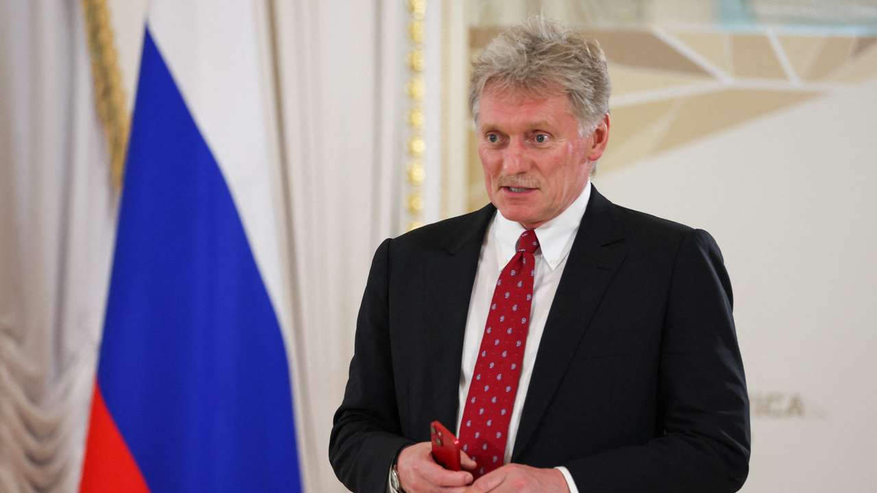 Kremlin spokesman Peskov speaks before a press conference in St Petersburg