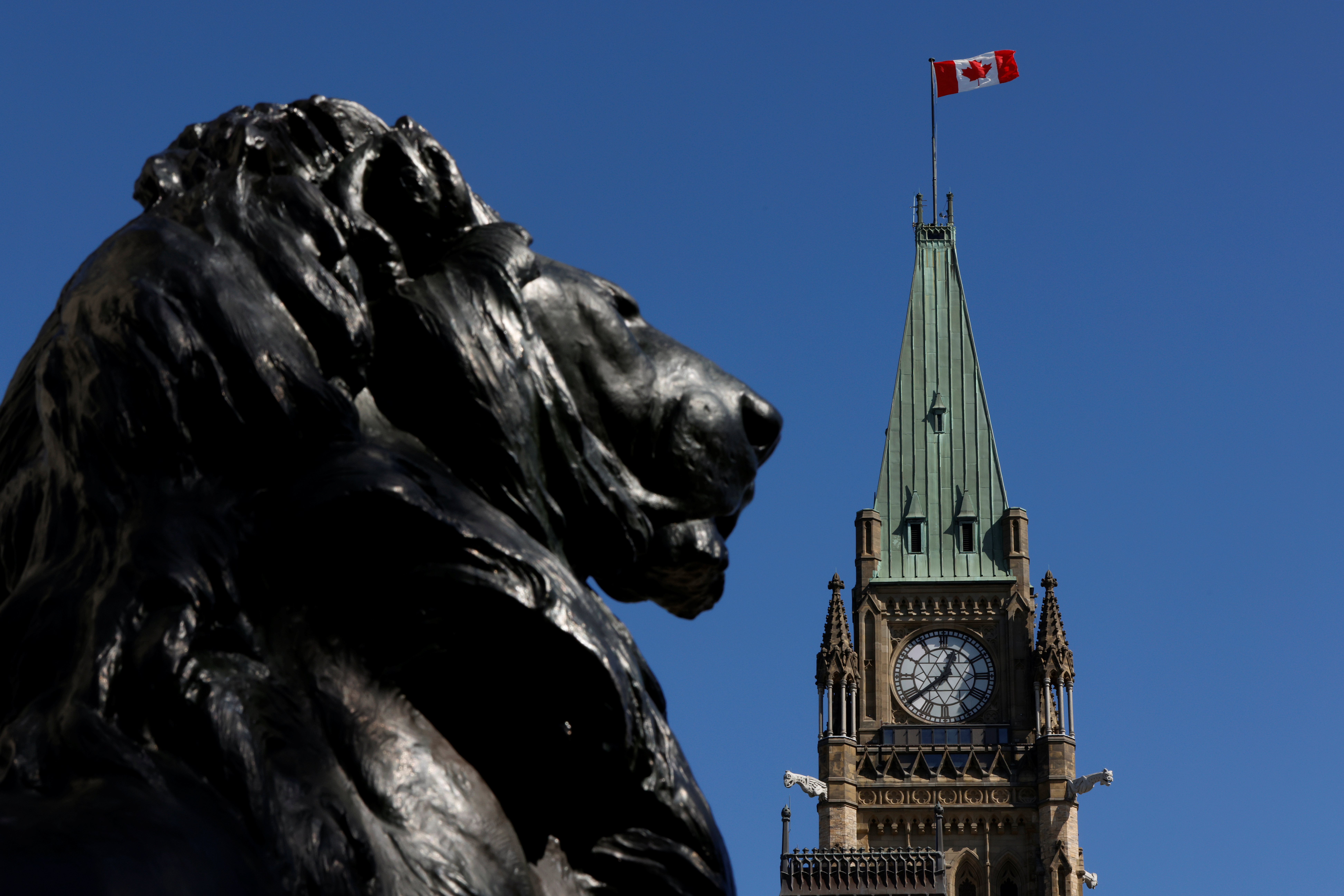 The Peace Tower over Centre Block on Parliament Hill in Ottawa