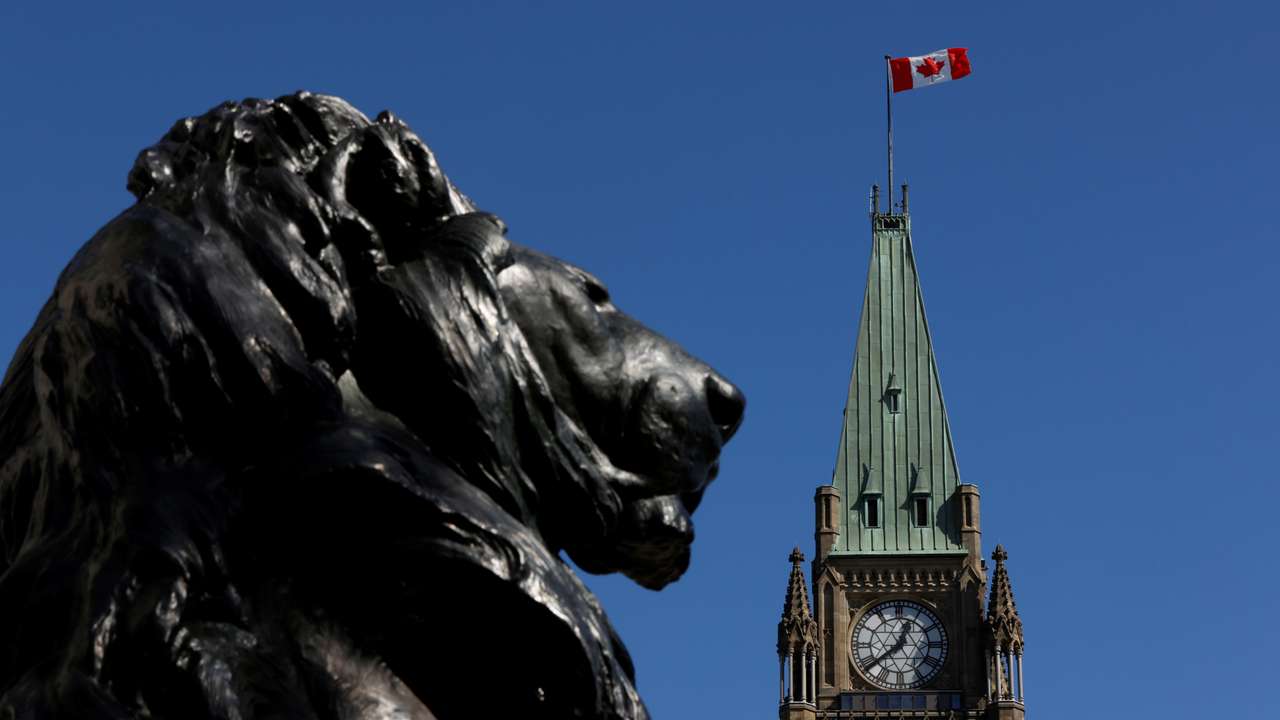 The Peace Tower over Centre Block on Parliament Hill in Ottawa